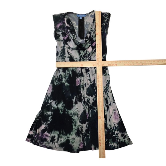 Simply Vera Vera Wang Floral Cowl Neck Sleeveless Dress Black Purple XS - Picture 6 of 6